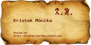 Kristek Mónika névjegykártya